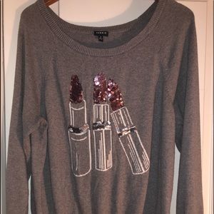 Lipstick Sequin Sweater